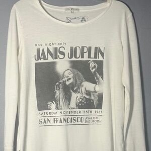 Junkfood Janis Joplin One Night Only Concert Graphic Tee Women’s Medium Janis